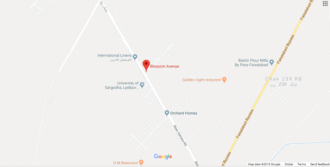 Blossom Avenue Faisalabad Location Map